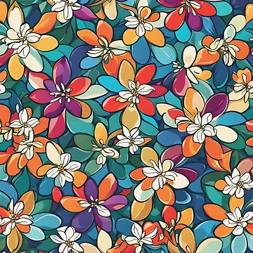 Artwork thumbnail, Abstract Colorful Spring Flowers Pattern by calibrit