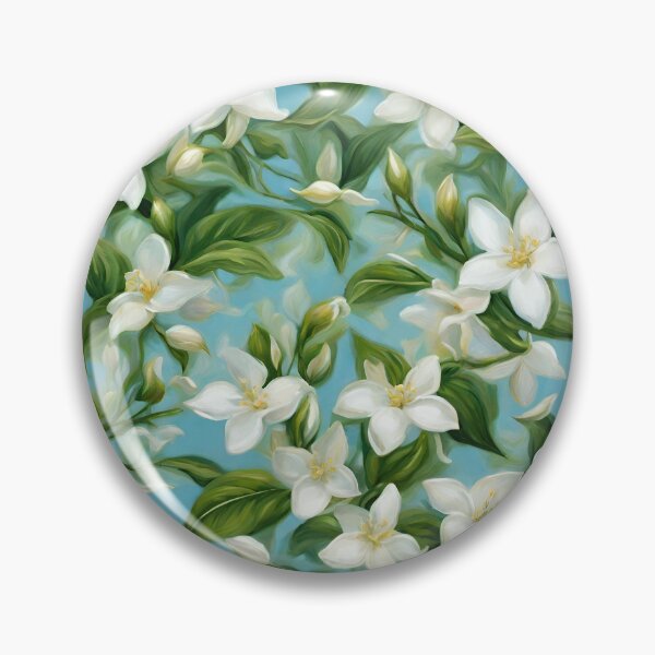 Item preview, Patrón de pintura al óleo de flores de jazmín designed and sold by MoodyMuseArt.