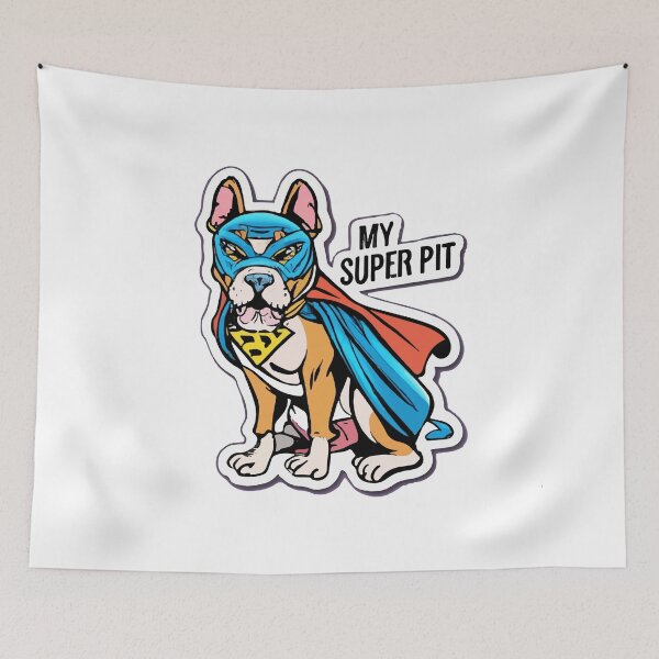 Item preview, My Super Pit - Superhero Cape Pitbull Cartoon designed and sold by NiftyWrx.