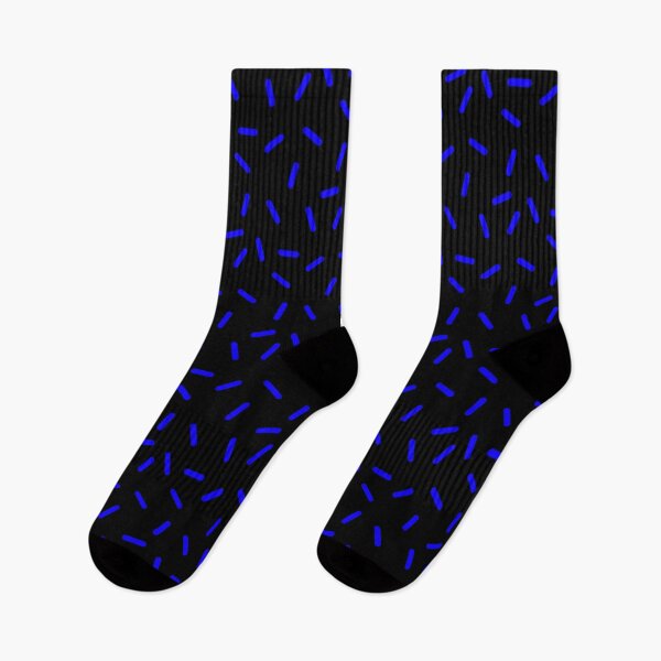 Item preview, Blue Sprinkles Dashed Line Confetti Black Party Pattern designed and sold by Alchemy-A-La-G.