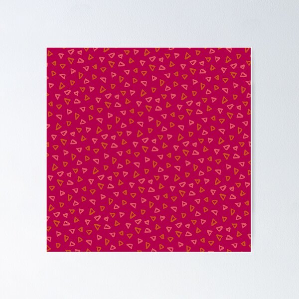 Item preview, Orange & Pink Triangle Easy Doodle Hot-Pink Party Pattern designed and sold by Alchemy-A-La-G.