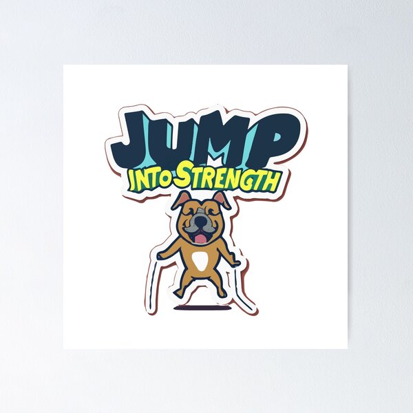 Item preview, Athletic Pitbull Jump Into Strength Fitness Motivation designed and sold by NiftyWrx.
