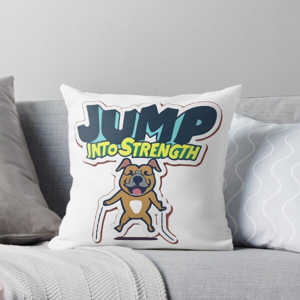 Item preview, Athletic Pitbull Jump Into Strength Fitness Motivation designed and sold by NiftyWrx.