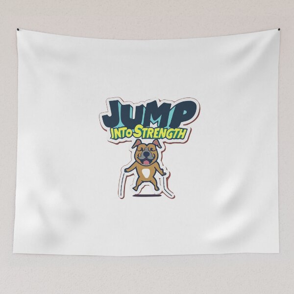 Item preview, Athletic Pitbull Jump Into Strength Fitness Motivation designed and sold by NiftyWrx.