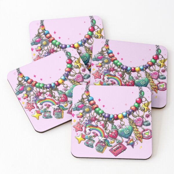 Item preview, 80s Retro Charm Necklace - Retro Radiance: A Colorful Journey Through the 1980s designed and sold by litchick1977.