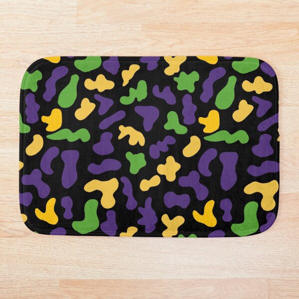 Item preview, Abstract Mardi Gras Carnival colored camo pattern with black background designed and sold by CelCorDesigns.