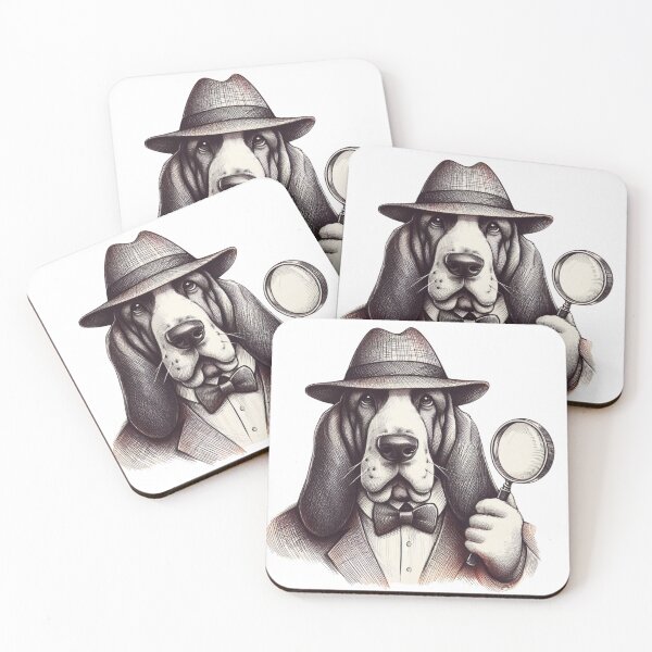 Item preview, Detective Basset Hound Art - Sleuthing Sniffer: A Whimsical Mystery Adventure designed and sold by litchick1977.