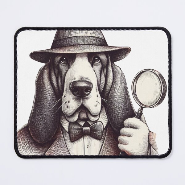 Item preview, Detective Basset Hound Art - Sleuthing Sniffer: A Whimsical Mystery Adventure designed and sold by litchick1977.