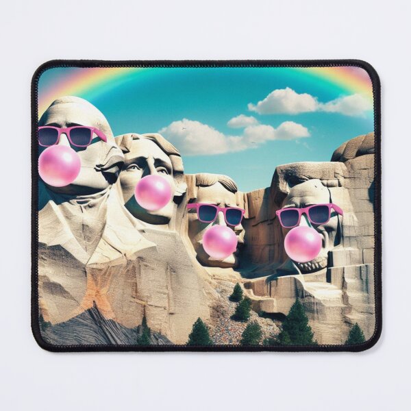 Item preview, Mount Rushmore's Bubblegum Banter - Playful Pop Culture Art with a Historical Twist designed and sold by litchick1977.