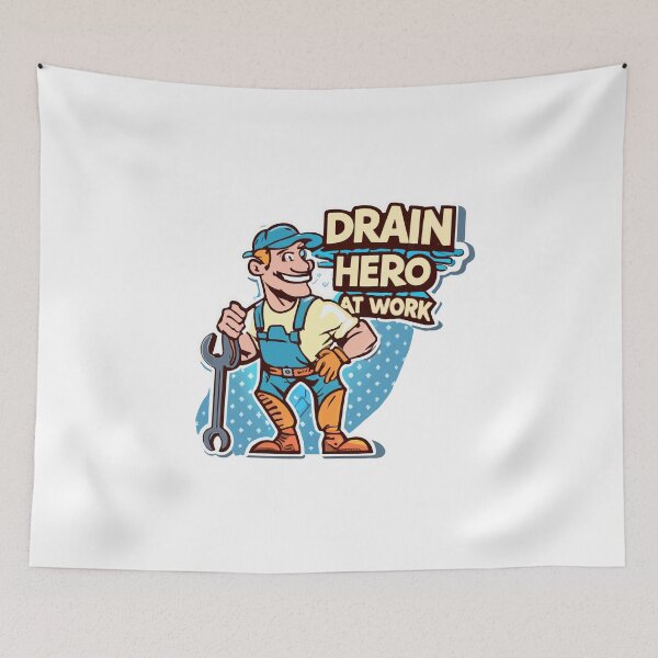 Item preview, Cool Cartoon Plumber 'Drain Hero at Work' Comic Style Design designed and sold by NiftyWrx.