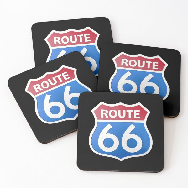 Item preview, road sign, route 66, blue and red designed and sold by Numbers-Art.
