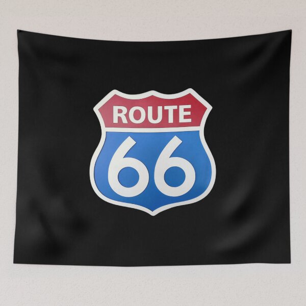 Item preview, road sign, route 66, blue and red designed and sold by Numbers-Art.