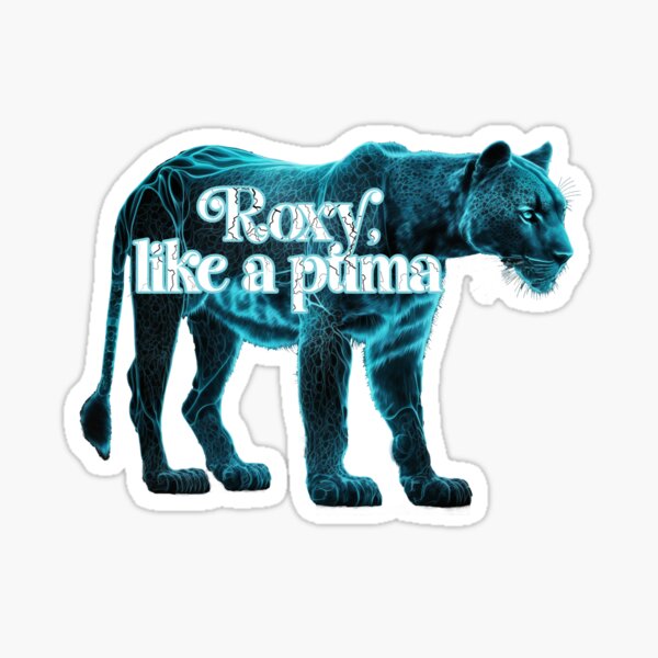 Vista previa del artículo con la obra «Roxy, como un puma: Puma azul y negro con relámpagos.», diseñado y vendido por JoyOfHopeStore.