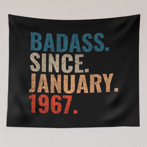 Item preview, Badass since January 1967 Vintage 1967 birthday gift distress design designed and sold by Teelogic.