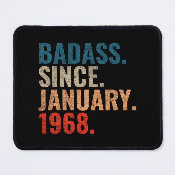 Item preview, Badass since January 1968 Vintage 1968 birthday gift distress design designed and sold by Teelogic.