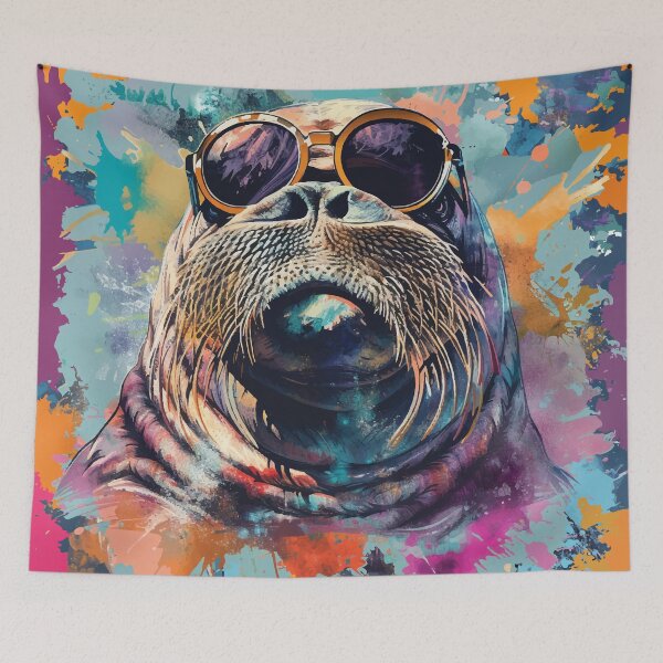 Item preview, Colorful/Colorful walrus with sunglasses 02 designed and sold by Batch-C91.