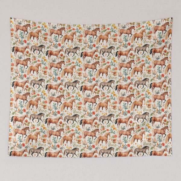 Item preview, Patrón de caballo de acuarela designed and sold by ttntt.