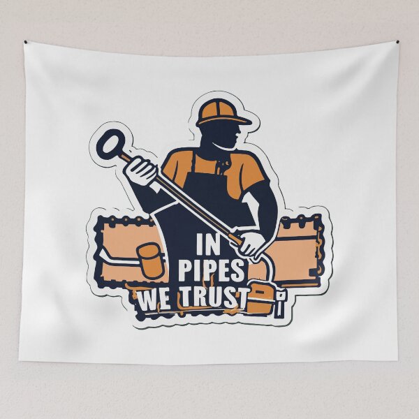Item preview, In Pipes We Trust Plumber Silhouette designed and sold by NiftyWrx.