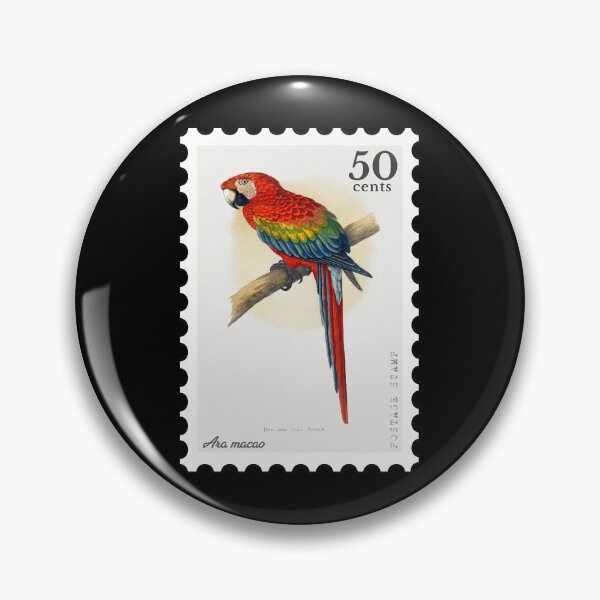 Item preview, Red and Blue Macaw (Ara macao) Stamp designed and sold by RabbitK.