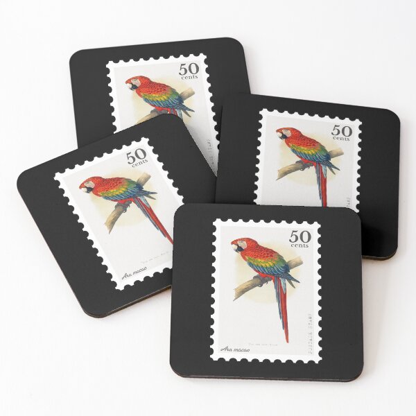 Item preview, Red and Blue Macaw (Ara macao) Stamp designed and sold by RabbitK.
