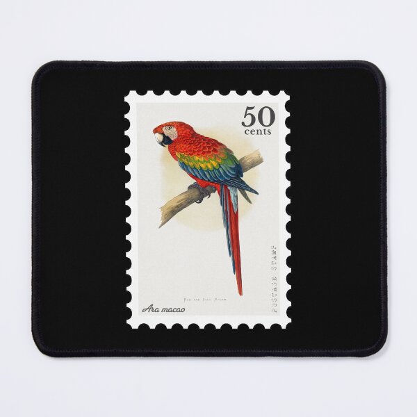 Item preview, Red and Blue Macaw (Ara macao) Stamp designed and sold by RabbitK.