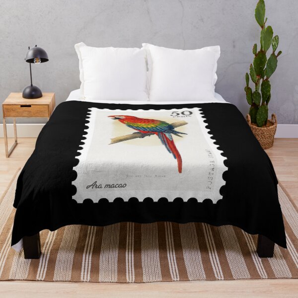 Item preview, Red and Blue Macaw (Ara macao) Stamp designed and sold by RabbitK.