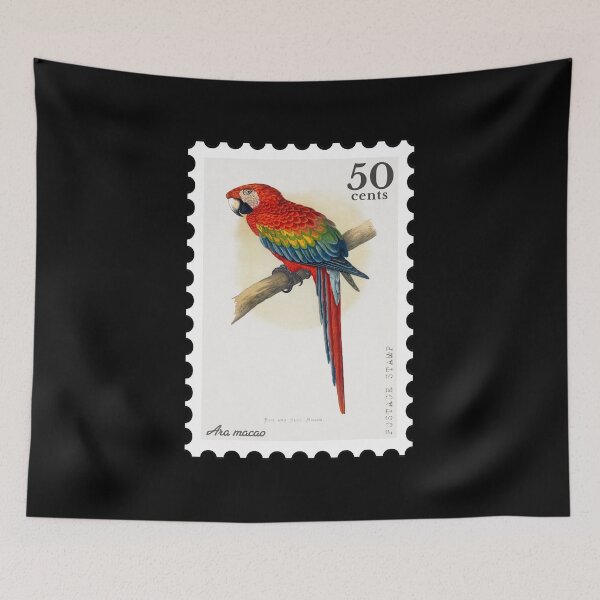 Item preview, Red and Blue Macaw (Ara macao) Stamp designed and sold by RabbitK.