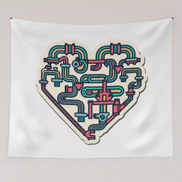 Item preview, Plumber's Heart Geometric Abstract Design designed and sold by NiftyWrx.