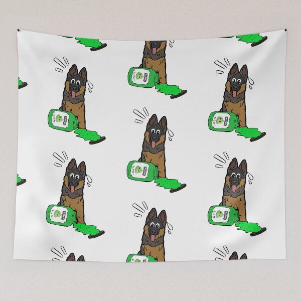 Item preview, Funny Guard Dog Spilled Wasabi Sauce designed and sold by Pet Station.