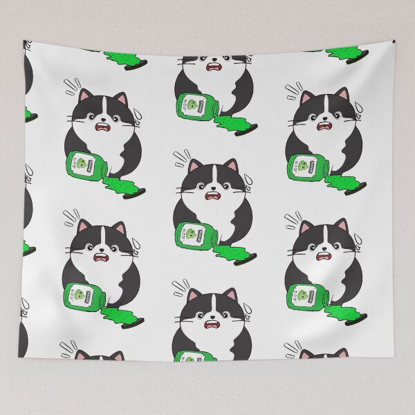 Item preview, Funny fat cat Spilled Wasabi Sauce designed and sold by Pet Station.
