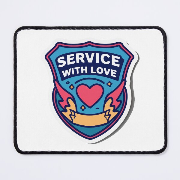 Item preview, Service with Love - Heroic Police Badge designed and sold by NiftyWrx.
