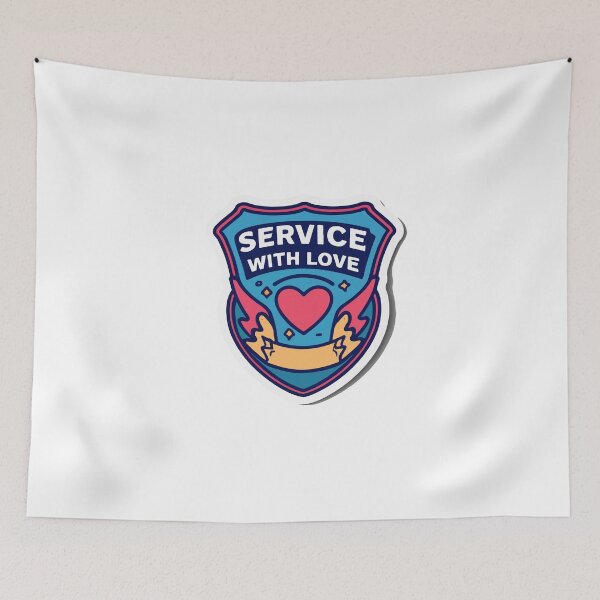 Item preview, Service with Love - Heroic Police Badge designed and sold by NiftyWrx.