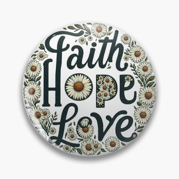 Item preview, A design with daisies forming the words 'faith', 'hope', and 'love' designed and sold by yassinehelal.