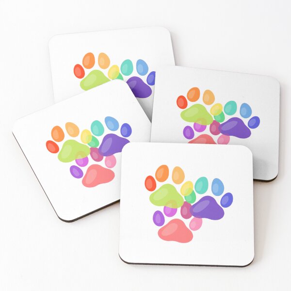 Item preview, Rainbow paw prints designed and sold by petartbymaddie.