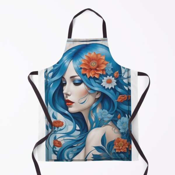 Item preview, Geometric blue woman portrait, expressionist art designed and sold by lonelymoony.