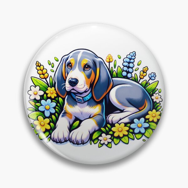 Item preview, Floral Bluetick Coonhound Puppy designed and sold by TheAnimalZ00.