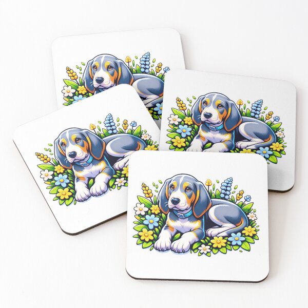 Item preview, Floral Bluetick Coonhound Puppy designed and sold by TheAnimalZ00.