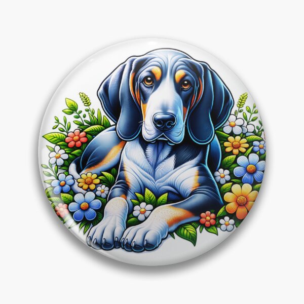 Item preview, Bluetick Coonhound Floral designed and sold by TheAnimalZ00.