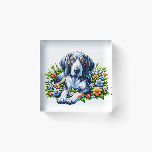 Item preview, Bluetick Coonhound Floral designed and sold by TheAnimalZ00.