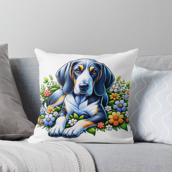 Item preview, Bluetick Coonhound Floral designed and sold by TheAnimalZ00.