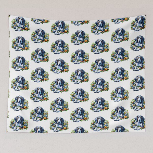Item preview, Bluetick Coonhound Floral designed and sold by TheAnimalZ00.