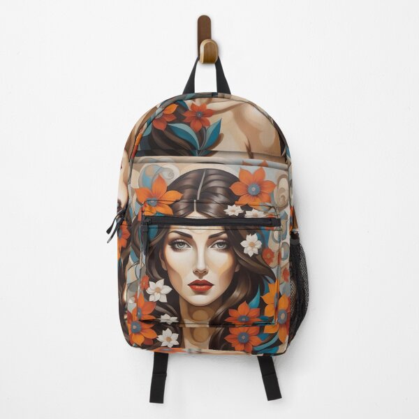 Item preview, Geometric brunette woman portrait, expressionist art designed and sold by lonelymoony.