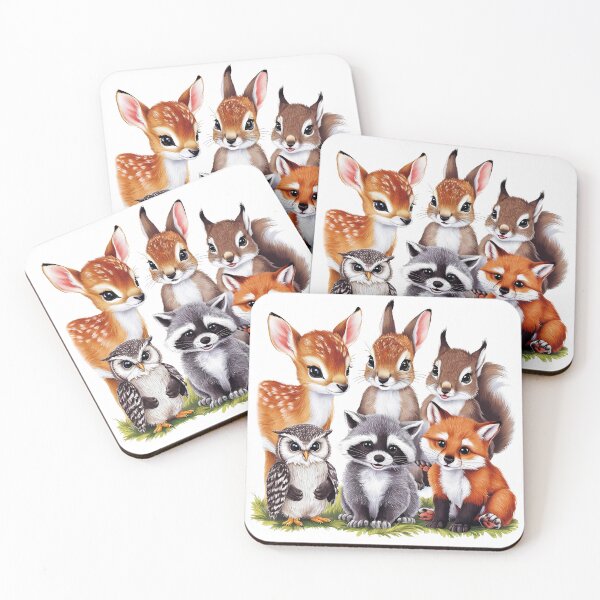 Item preview, Cute & Funny baby deer, fox, owl, rabbit Drawings for t-shirt design designed and sold by DahiyaTees.