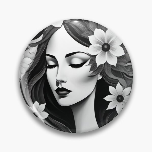 Item preview, Geometric chiaroscuro woman portrait, expressionist art designed and sold by lonelymoony.