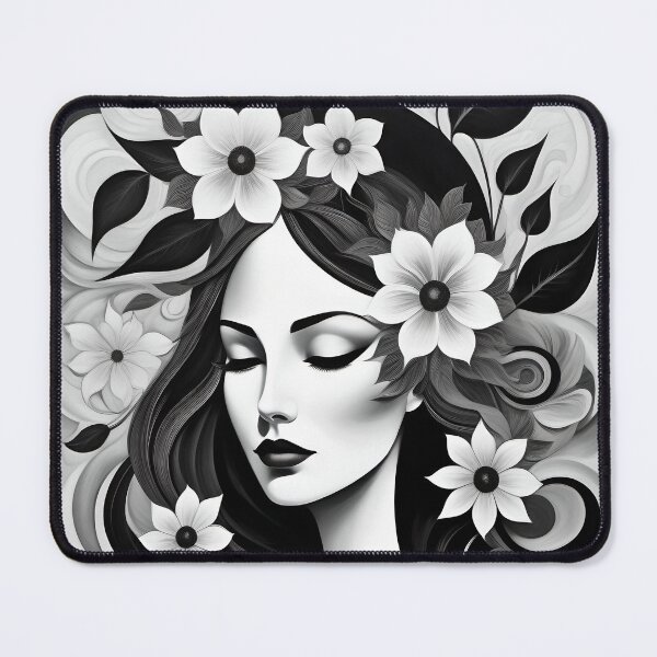 Item preview, Geometric chiaroscuro woman portrait, expressionist art designed and sold by lonelymoony.