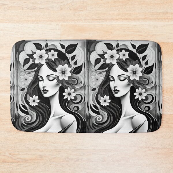 Item preview, Geometric chiaroscuro woman portrait, expressionist art designed and sold by lonelymoony.