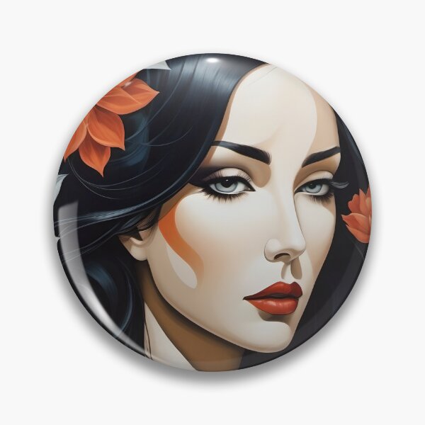 Item preview, Geometric dark blue woman portrait, expressionist art designed and sold by lonelymoony.