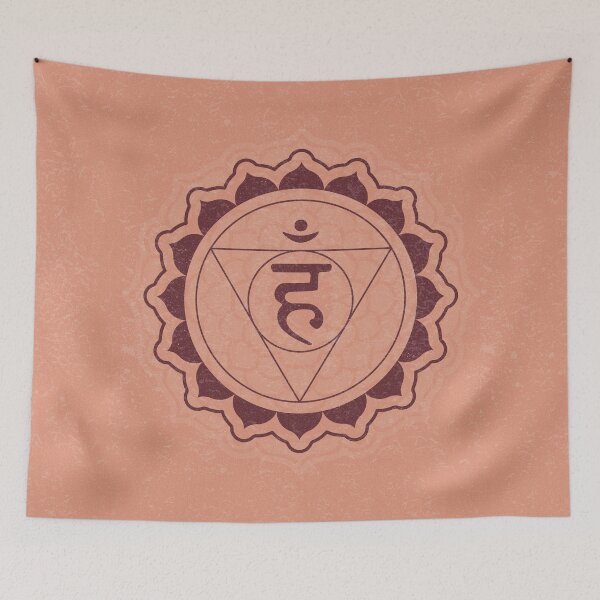 Item preview, Throat Chakra Mandala - Coral + Wine designed and sold by Irene Estelle.