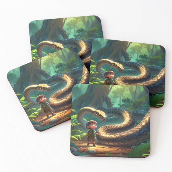 Item preview, Child and anaconda in the forest Brazil designed and sold by Astralia.