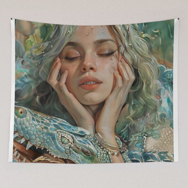 Item preview, Emerald Reverie: A Fusion of Flora and Fauna designed and sold by oanaunciuleanu.